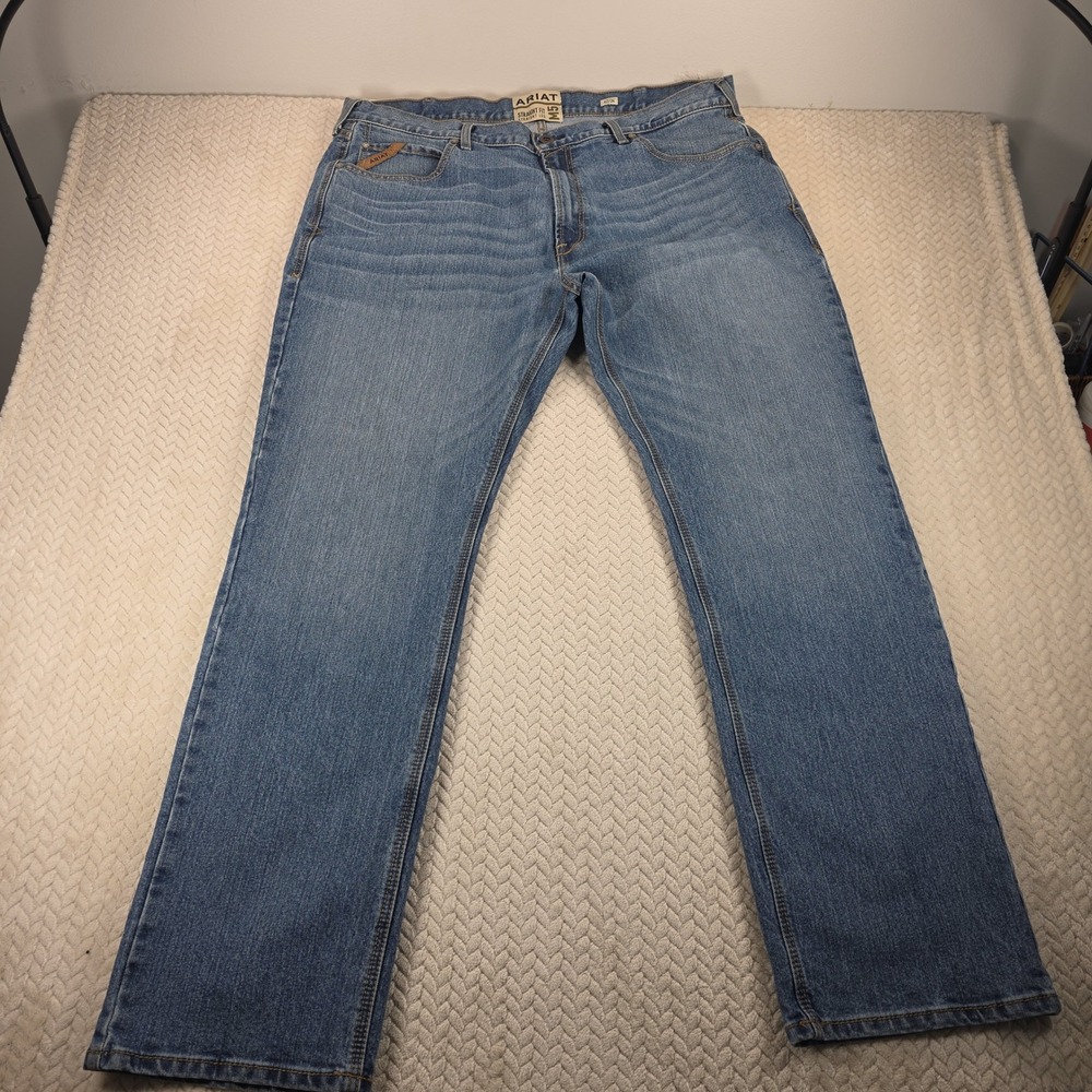 Ariat M5 Straight Leg Jeans Mens 42x34 Medium Wash Denim Western Workwear 2686